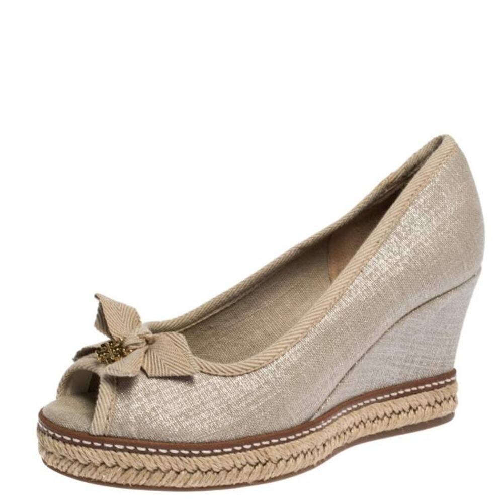 NWOB Tory Burch Jackie Peep Toe Espadrille Wedge Sandals